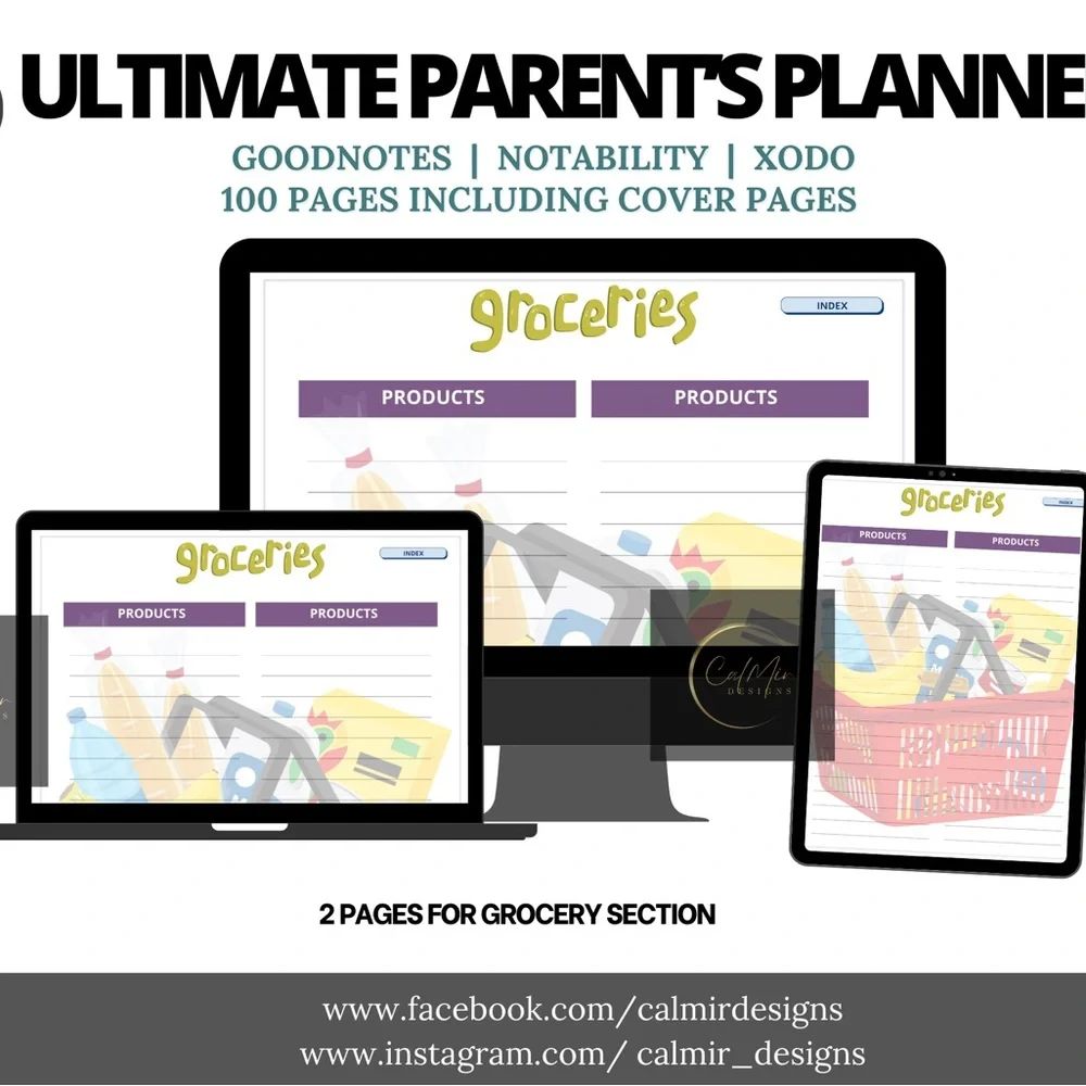ULTIMATE PARENTS PLANNER - 100 pages - Digital Download NO SHIPPING Editable